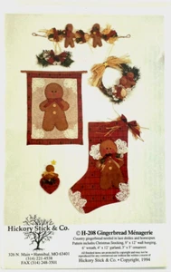 Hickory Stick Patterns Gingerbread Menagerie Christmas Stocking Wreath Garland - Picture 1 of 5