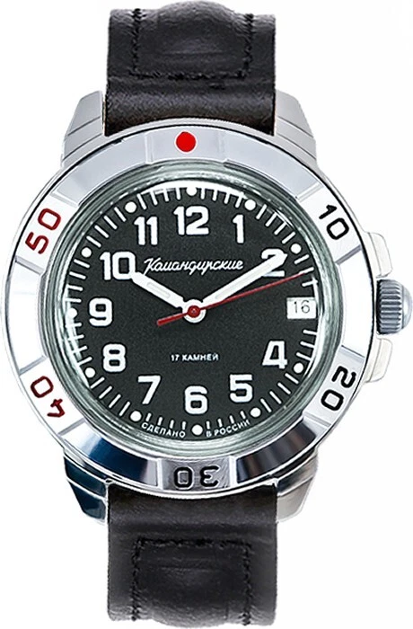 Vostok Komandirskie 43184B Classic Mechanical Army Men's Watch Black Dial