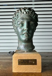 RARE GREEK Hermes Bust Sculpture Statue Small Hand Made - Picture 1 of 13