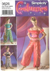 2007 Simplicity 3626 Girls Costume Alladin Inspo size A All sizes pattern uncut - Picture 1 of 3