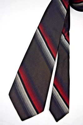 Don Loper California Neck Tie VTG 50s Burnt Orange Ombre Stripe Silk 55 x 3" - Image 1 of 4