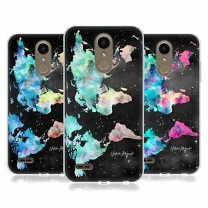 OFFICIAL NATURE MAGICK WATERCOLOR WORLD MAP TEAL PINK GEL CASE FOR LG PHONES 1 - Picture 1 of 8