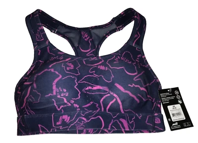 AVIA NUEVO TALLA XS 0-2 VENTILADO MOLDEADO COPA SUJETADOR BOCETO FLORAL/ÍNDIGO NUEVO CON ETIQUETAS Foto 1 de 4