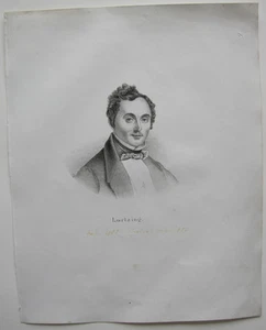 Lortzing (1801-1851) deutscher Komponist Schauspieler Orig. Lithografie 1850 - Bild 1 von 2