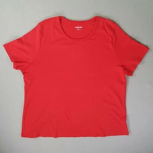 Lands End T-Shirt Womens 2XL Short Sleeve Crew Neck Pullover Top Red - Picture 1 of 8