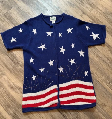 The Quacker Factory Patriotic Flag Sweater “Election / July 4th / Labor” Size M - Image 1 of 4