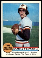 1979 TOPPS BASEBALL SAMMY STEWART BALTIMORE ORIOLES. #206