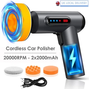 UK Car Polishing Machine Cordless Car Buffer Polisher USB Charging LED Display - Picture 1 of 9