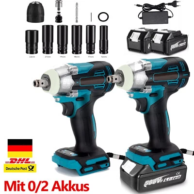 1000Nm Akku Schlagschrauber Bürstenloser Ratschen Akkuschrauber Für Makita 18V - Bild 1 von 4