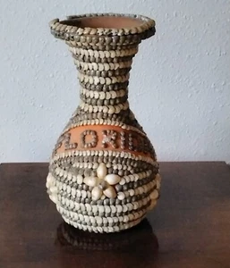 Antique Folk Art Memory Jug Seashells Florida Unique - Picture 1 of 6