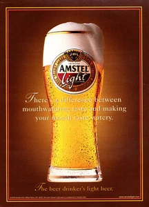 AMSTEL BEER AD #19 RARE 2000 OOP "THERE'S A DIFFERENCE BETWEEN MOUTHWATERING..." - Picture 1 of 2