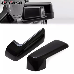 Pair Gloss Black Top Half Mirror Cap Cover For Chevy Silverado GMC Sierra 1500 - Picture 1 of 15