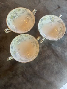 Minton Park Lane S736. 3 Footed Cream Soup Bowls Discontinued 1070s Rare Find. - Picture 1 of 4