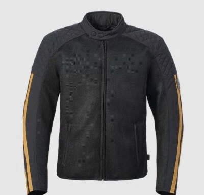 Triumph Motorcycle Braddan Retro Mesh Jacket Black & Gold MTES25302 - Image 1 of 4