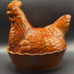 Vintage Ceramic Hen Kitchen Storage Holder - Picture 1 of 8
