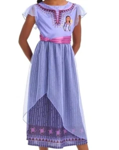 Disney Wish Asha and Wishing Star Girl's Purple Satin and Tulle Nightgown, Gown - Picture 1 of 8