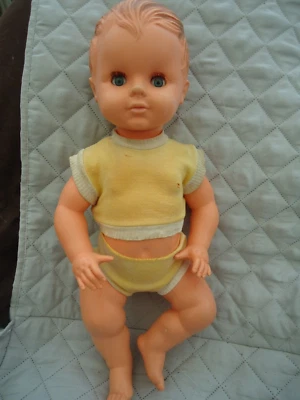 POUPEE BAIGNEUR ANCIEN  PETIT COLLIN DE 44 CM TENUE D'ORIGINE - Photo 1/4