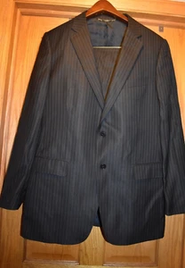 Dolce & Gabbana Traje Negro Rayas Pantalones Planos Talla 54 - Imagen 1 de 13