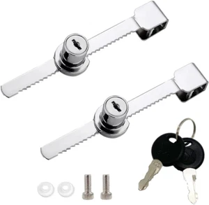 Sliding Glass Door Ratchet Lock with Chrome Finish,Glass Display Case Lock,Keyed - Picture 1 of 12
