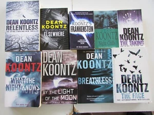 9 Dean Koontz Books -Taking, Night Chills, Relentless, Breathless, The Face, etc - Picture 1 of 15