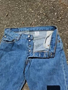 Levis 501 Jeans Herren 34 Blau Straight Button Fly Hose 34x30 Denim Outdoor Modern - Bild 1 von 20