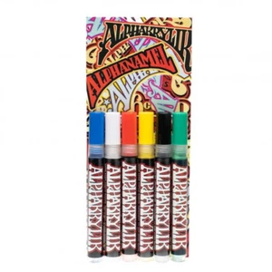 AlphaKrylik Paint Markers 4mm Pack (6) Leather, Shoes, Canvas & Textile Pen Set - Picture 1 of 1
