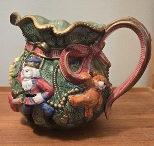 Brocca borsa giocattolo vintage 1995 Fitz & Floyd Kris Kringle 2 1/4 qt ottime condizioni - Foto 1 di 15