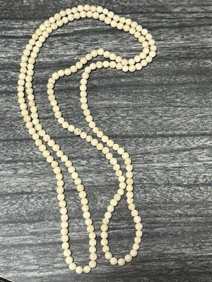 Винтажный бежевый кремовый яшма натуральный камень 4,5 мм круглый шар ожерелье 34 в - Изображение 1 из 4