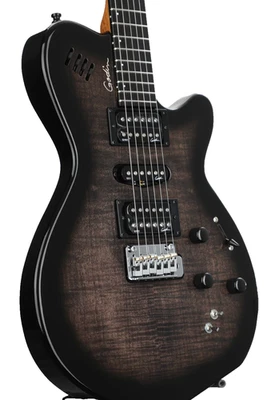 Solidbody Godin xtSA Multi-Voice Electric Guitar - Trans Black - Image 1 of 4
