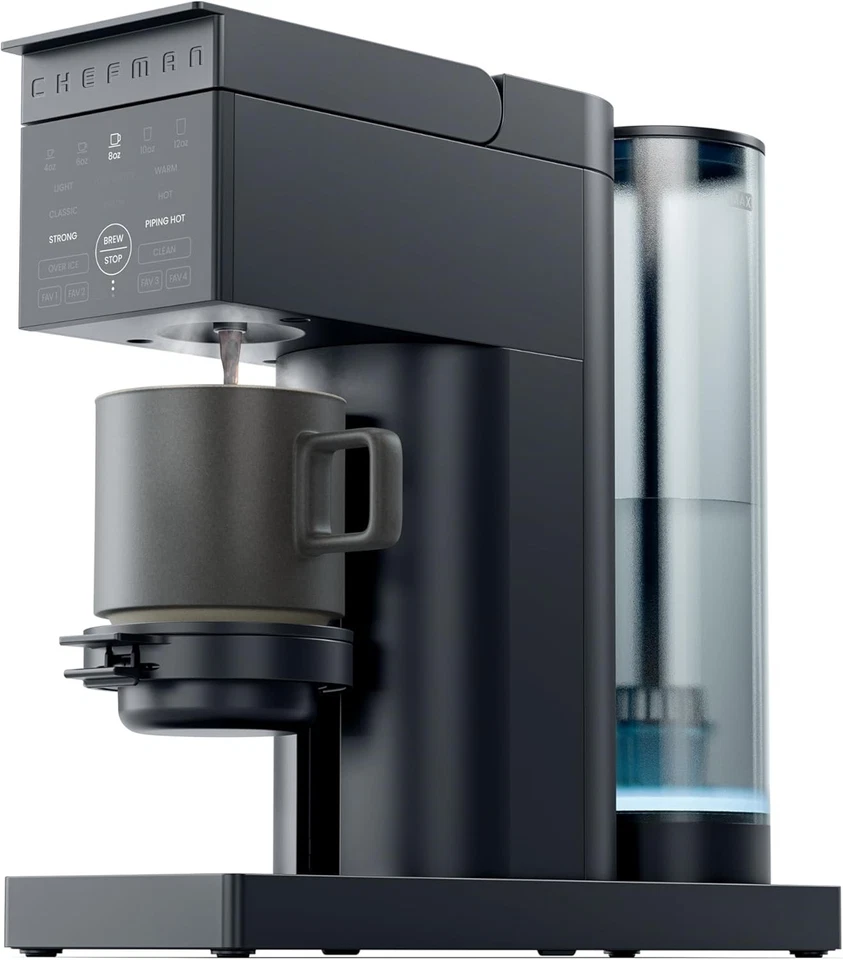 Chefman RJ14-DB-MID Caffeinator Single Serve Coffee Maker Reservoir - Midnight - Image 1 of 1