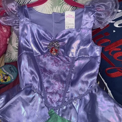 Vestido fantasia Disney princesa Ariel meninas A Pequena Sereia P (4-6) novo - Imagem 1 de 4