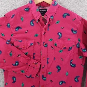 Camisa De Colección Wrangler Para Hombres Mediana 15.5 Paisley Western Rodeo Vaquero Hecha en EE. UU. - Imagen 1 de 13