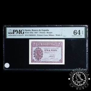 1937 - PESETA - Burgos - Pick #104a Serie C - PMG 64 EPQ - Picture 1 of 2