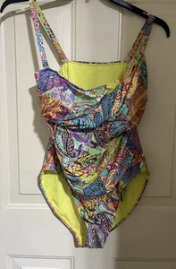 Nuevo Traje de baño de una pieza talla 14 Bleu Rod Beattie para mujer multicolor cuello en V - Imagen 1 de 12