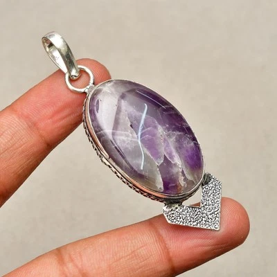 Ciondolo gioiello in argento sterling 925 fatto a mano con pietra preziosa am... - Immagine 1 di 4