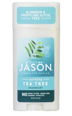 Дезодорант-палочка Jason БЕЗ АЛЮМИНИЯ И ПАРАБЕНОВ, очищающая чайное дерево 2,5 унции - Изображение 1 из 2