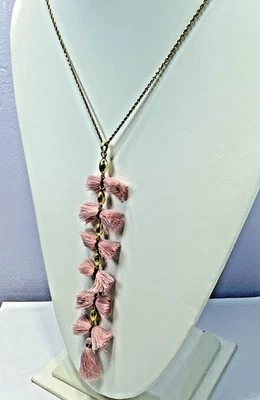 Collar con flecos en tono dorado con detalles semipreciosos de Lucky Brand 24" nuevo en stock 90% de descuento precio de venta sugerido por el fabricante Foto 1 de 4