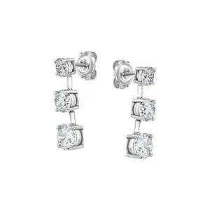 Solid 950 Platinum Earrings 4.80 Ct Certified Lab Created Round Cut Diamond Stud - Picture 1 of 7