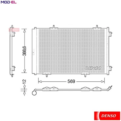 CONDENSER AIR CONDITIONING DCN21030 FOR PEUGEOT CITROEN HMZ /HMY 1.2L 3cyl 301 - Image 1 of 4