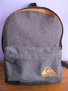 QUIKSILVER Backpack Rucksack, Flight Bag dark grey + orange Logo & Zip 18L - Picture 1 of 7