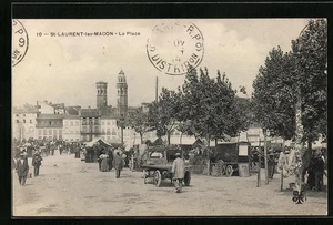 AK St-Laurent-les-Macon, La Place - Bild 1 von 2
