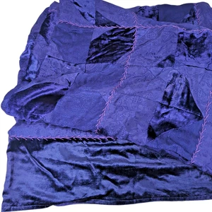 April Cornell Royal Blue Quilt Twin Throw Decke Velours & Damast | 86"x61" RAR - Bild 1 von 8