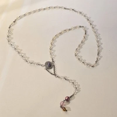 Collar Rosario Vintage Gota Y Victoriano Renacimiento Vampiro Romántico Piedras Púrpura Foto 1 de 4