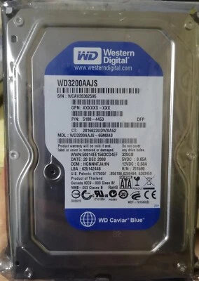 Original WD 320GB WD3200AAJS 7200RPM SATA 3.5" Desktop HDD Hard Disk Drive - Image 1 of 4