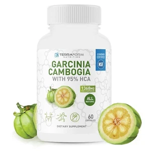 Pure Garcinia Cambogia Extract 95% Natural HCA – Fast Weight Loss 1400mg/30 Serv - Picture 1 of 8