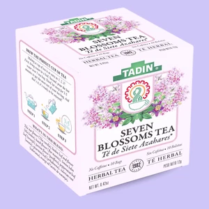 Té de hierbas Tadin Seven Blossoms, 10 bolsas 0,42 fl oz, infusión floral - Imagen 1 de 6