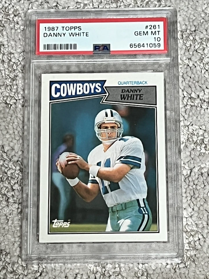 PSA 10 GEM MINT FOOTBALL CARD 1987 TOPPS DANNY WHITE QB DALLAS COWBOYS - Image 1 of 1