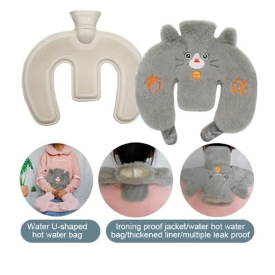 Botella bolsa de goma de agua caliente con cubierta de tela 360° redonda terapia de frío cálido relax Foto 1 de 4