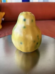 Signed Artist Patricia Garrett Studio Pottery Papaya Squash Vase Pear Fruit 2000 - Picture 1 of 15