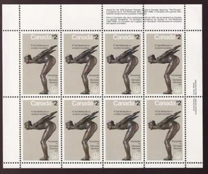 Canada 1975 "The Plunger" $2 Montreal Olympics, MNH UR pane of 8, sc#657 - Picture 1 of 1